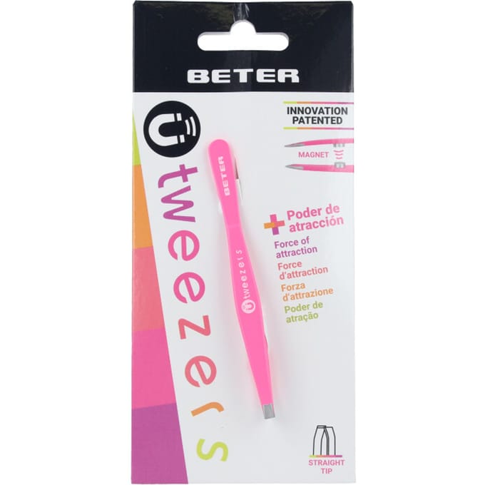 Pinza Depilar Magnética Punta Recta #fucsia