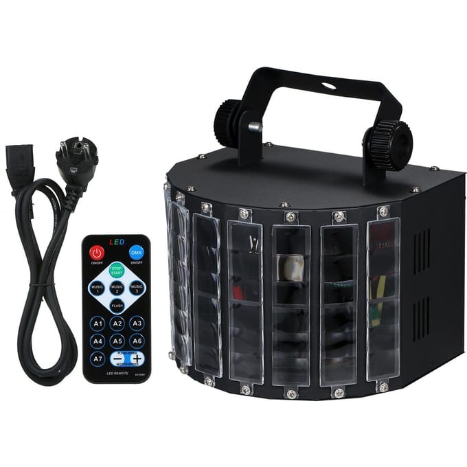 Neoglint 100240 V 24W RGBW-LED's 7-kanaals DMX 512 Spraakgestuurde stembediening Automatische bediening zwart
