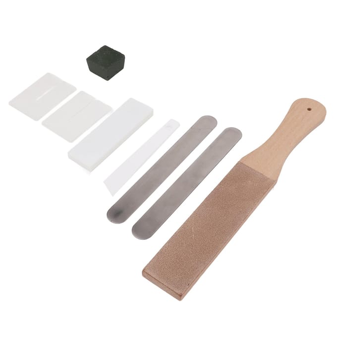 Lederen Strop Set Complete Gereedschappen Dubbelzijdig Lederen Peddel Aanzetstrop Set voor DIY Leer Type A white