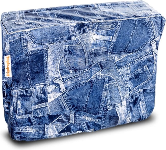 Dripdropbag Regenhoes voor schoudertas - waterafstotend polyester - jeans 40 x 30 x 20 cm