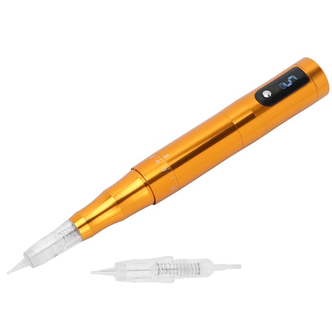 Microblading Pen USB Oplaadbaar Wenkbrauw Eyeliner Lip Tatoeage Pen Machine EU Plug goud