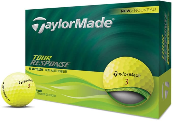 TaylorMade Tour Response Golfballen 2025 - Geel - 12 Stuks