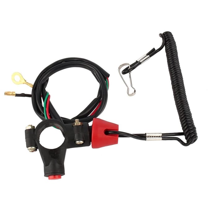 SPHProducts - Motor Noodstopschakelaar - Veiligheid - 12V - Lanyard Stop Schakelaar - Geschikt voor Boot - 70cm Ketting