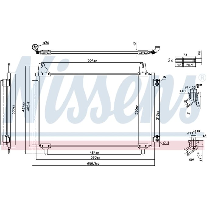 Condensator, airconditioning NISSENS 941296