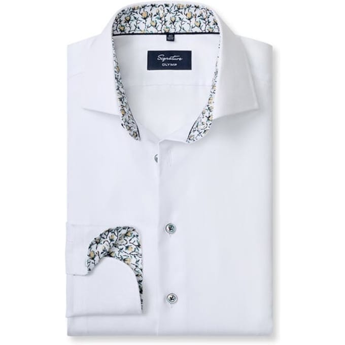 OLYMP Signature Overhemd, Tailored Fit, Signature Kent, Wit