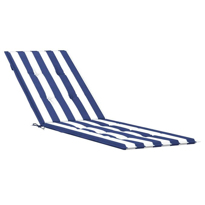 vidaXL - Terrasstoelkussen - gestreept - oxford - stof - blauw - en - wit