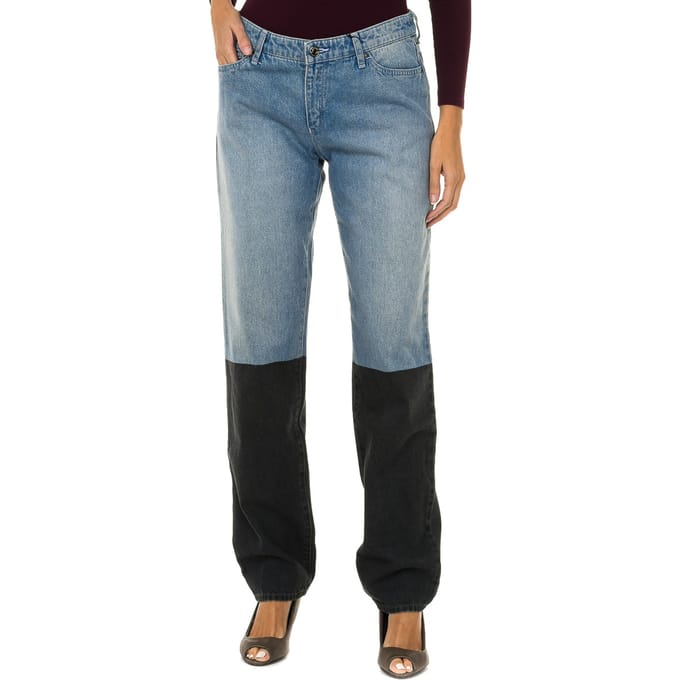 Lange recht gesneden denim broek 6Y5J15-5DWSZ vrouw