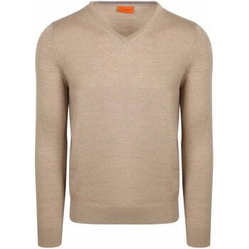 Suitable Merino Pullover V-Hals Beige - Maat XXL - Heren