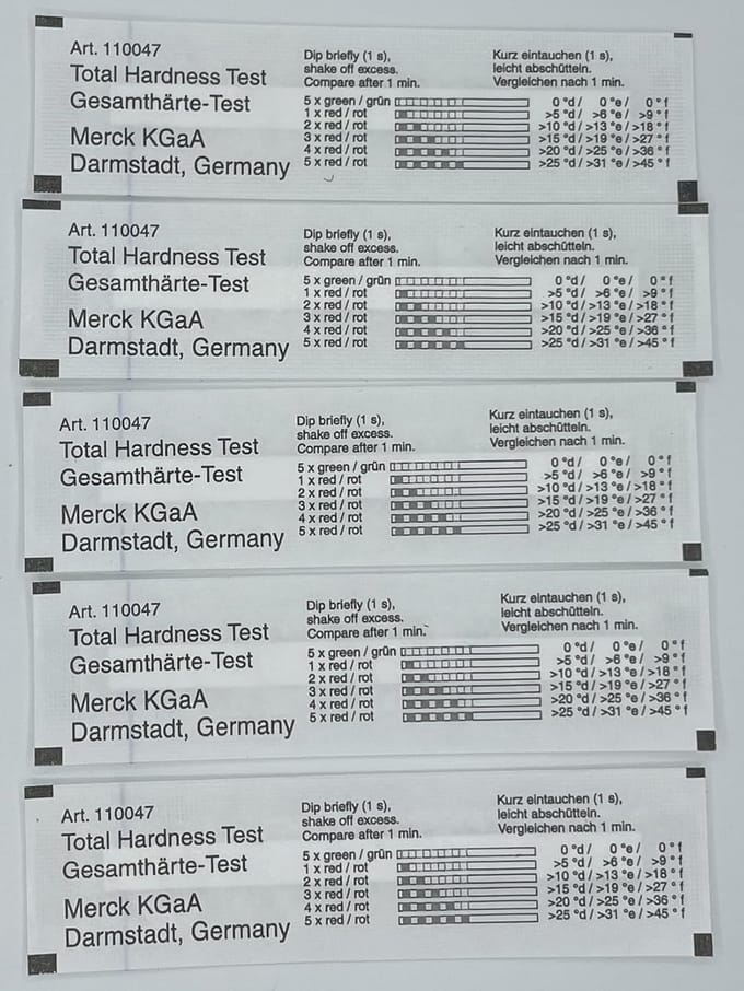 Waterhardheid Teststrips - Snelle en Nauwkeurige Bepaling in °dH