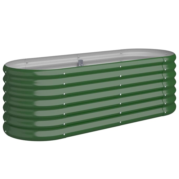 vidaXL - Plantenbak - 114x40x36 - cm - gegalvaniseerd - staal - groen