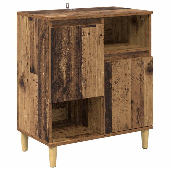 vidaXL - Dressoir - Oud - hout - 35 - x - 60 - x - 70 - cm - Bewerkt - hout