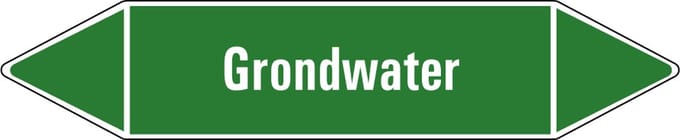 Grondwater leidingmarkering op vel 179 x 37 mm - 5 per vel