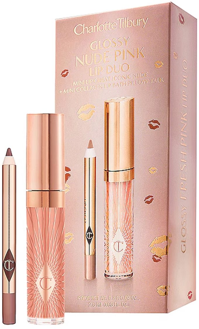 Charlotte Tilbury - Glossy Nude Pink Lip Duo - Pillow Talk & Iconic Nude