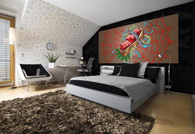Dice Web Death Photo Wallcovering