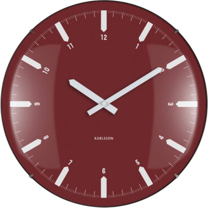 Karlsson wandklok realista dome bordeaux- Ø35cm