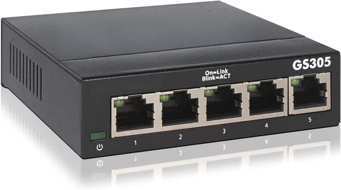 AHD® Internet Splitter - Netwerk Switch - Netgear Switch - Splitter Internetkabel - Netwerk Splitter - Zwart - 11cm x 10cm x 3cm