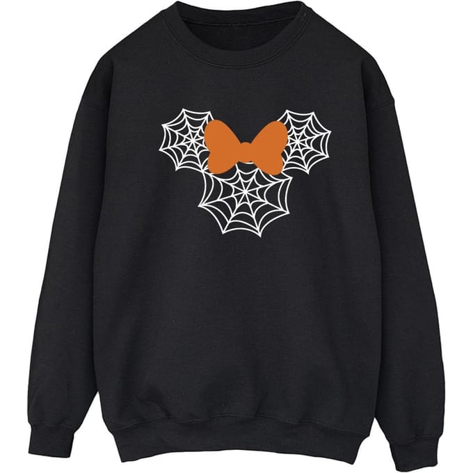 Disney Dames/Dames Minnie Mouse spinnenwebhoofd Sweatshirt (Zwart)
