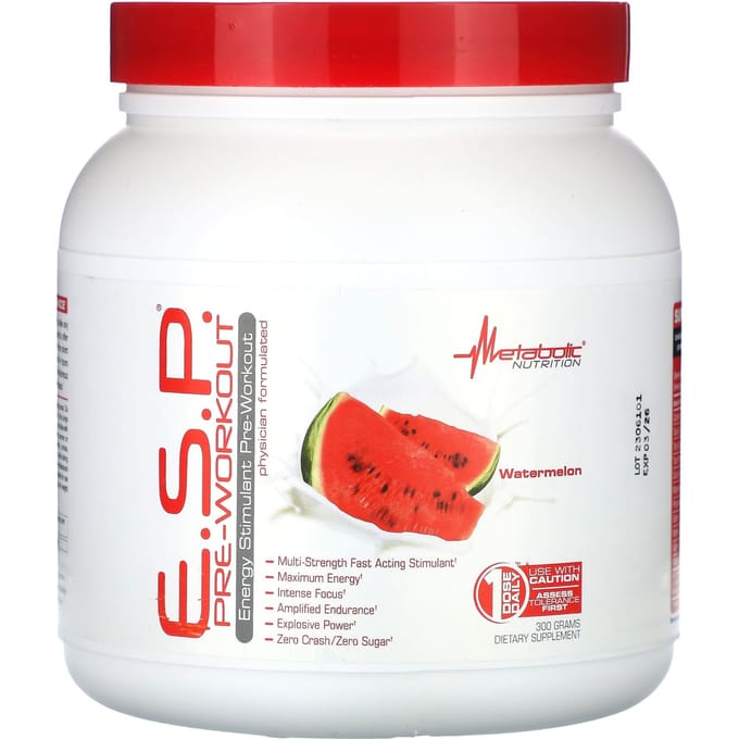 Metabolic Nutrition, SP Complément Pré-Entraînement, Pastèque, 300 g