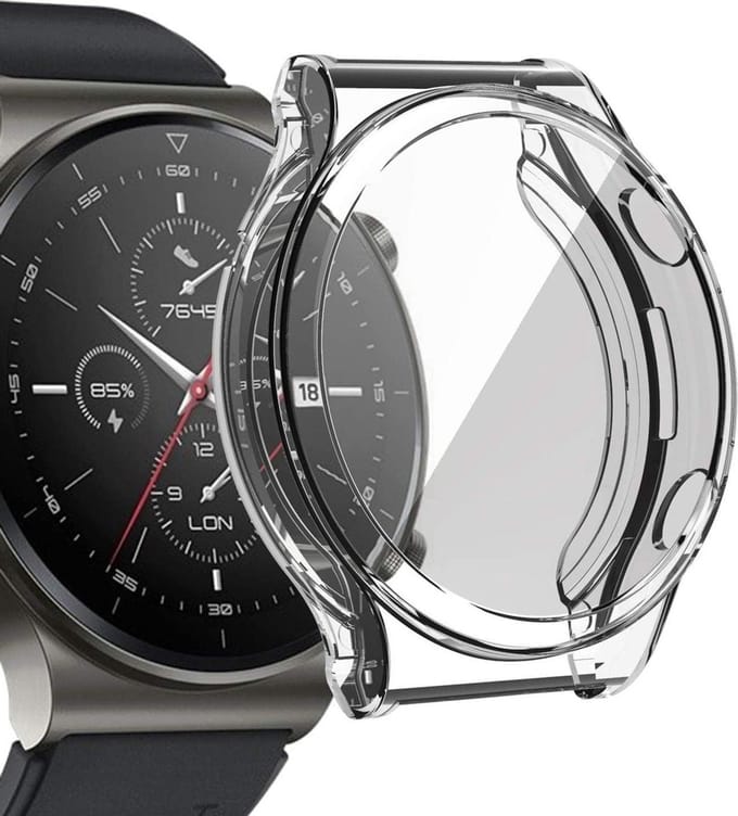 Screenprotector + Hoesje geschikt voor Huawei Watch GT 2 Pro - Transparant