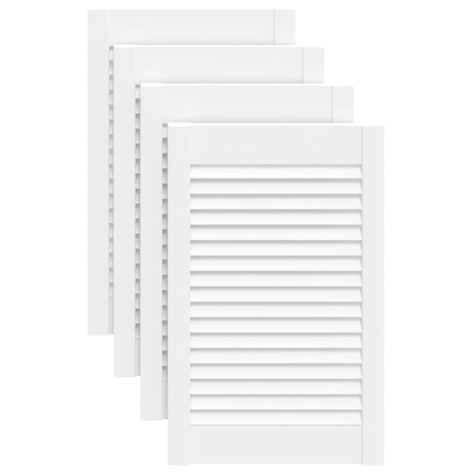 vidaXL - Kastdeuren - met - lamellen - 4 - st - 61,5x39,4 - cm - grenenhout - wit