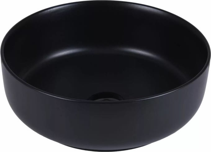 Keramische waskom rond zwart 38,5x38,5x14 cm - Sofia opbouwmodel