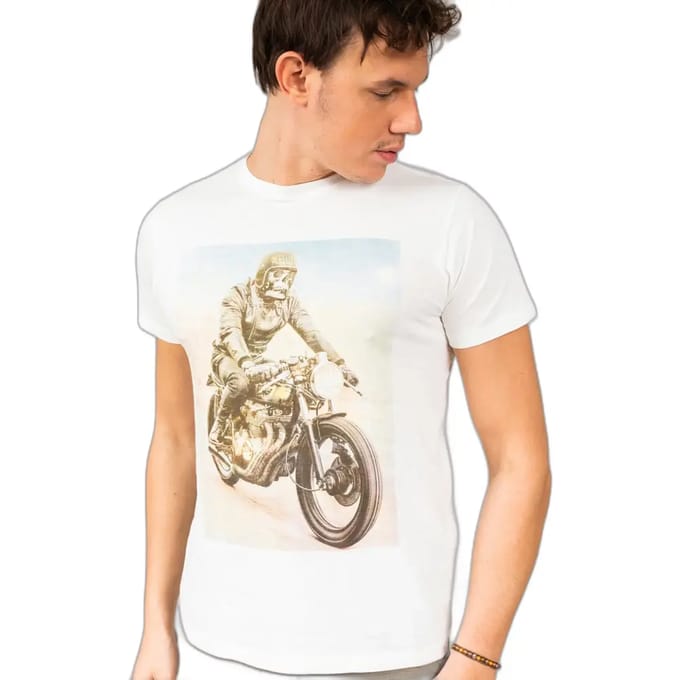 DEELUXE T-shirt met motorprintRINGO Natural