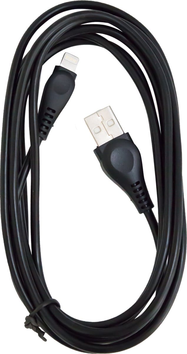 MyTech Iphone oplaadkabel - 2 meter lang - Zwart