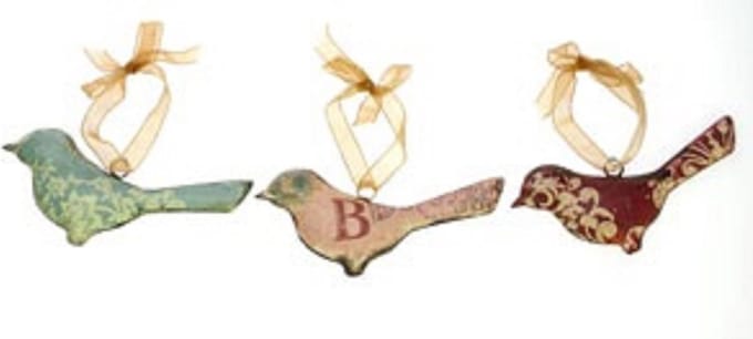 Vogeltje hangend metaal, 3ass. 12x2x6,5cm