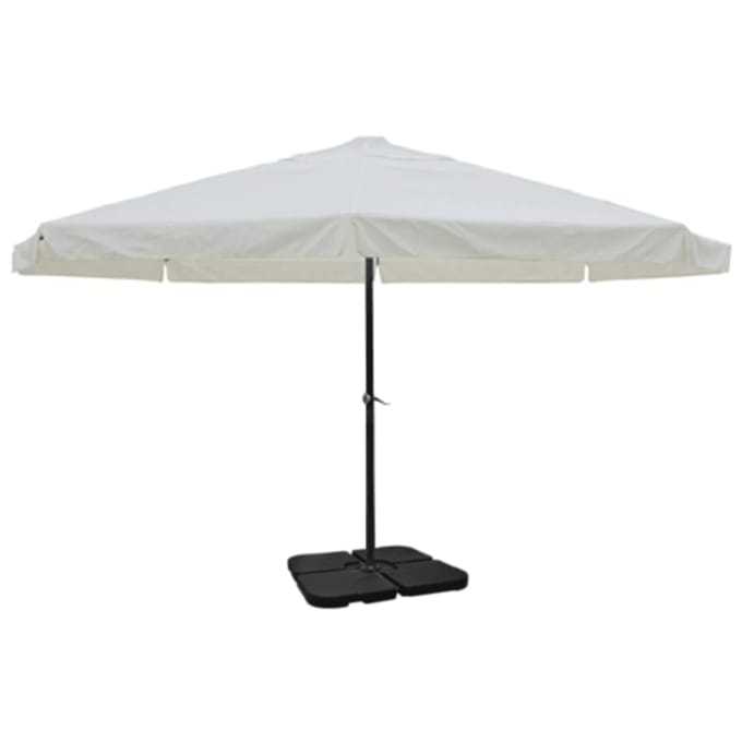 vidaXL - Parasol - met - draagbare - voet - aluminium - (wit)