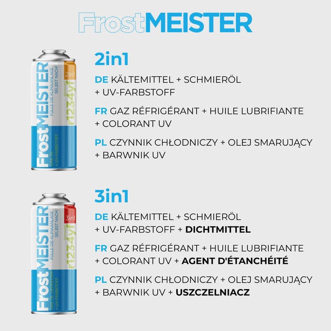 Frostmeister 2w1 - Airconditioner Service Kit - R134a - 400ml - Met Manometer