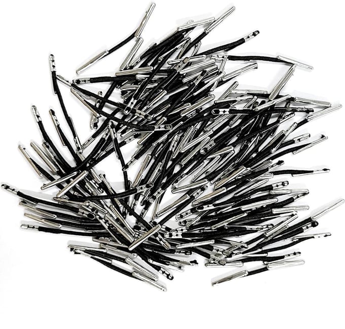 Elastische metalen labels 100 stuks - 4 cm lang - sterke elasticiteit - ideaal voor het organiseren van documenten - ShopVlot