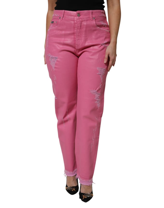 Versleten Hoge Taille Rechte Jeans