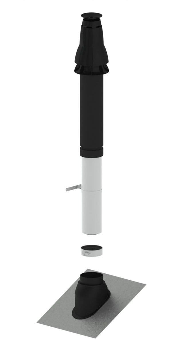 Remeha PPS-basisbouwpakket RUD2, DN 80/125, schuin dak, antraciet, W01303