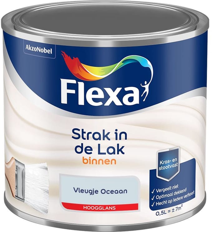 Flexa - Strak In De Lak Binnenlak Hoogglans - Vleugje Oceaan - Mengverf - 500 Ml