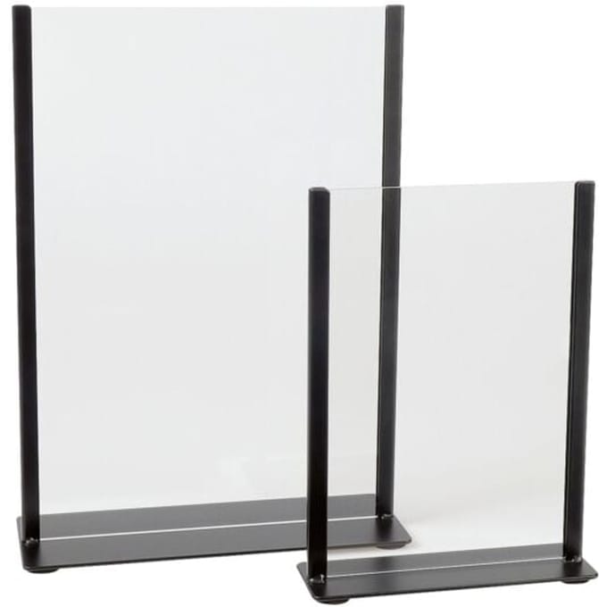 Kaarthouder Europel metaal met acryl bord A4 zwart