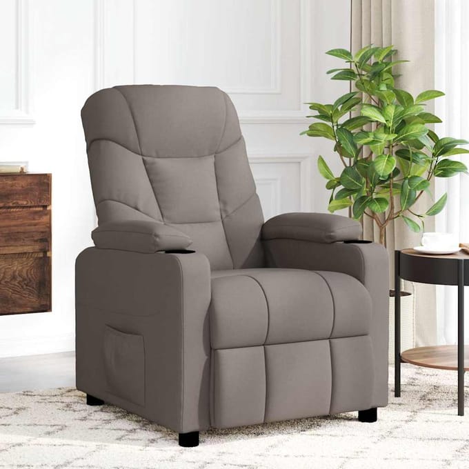 vidaXL - Massagestoel - stof - taupe
