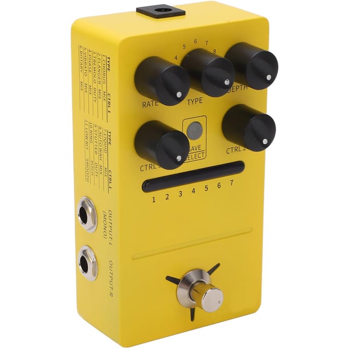 Pédale Multi-Modulation Stéréo 11 Effets de Modulation True Bypass Déphasage Trille pour Électrique black