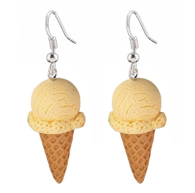 Fako Bijoux® - Oorbellen - IJsjes - Hoorntjes - Crème