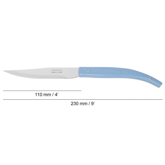 Steakmessen - ARCOS - Set van 4 - Lemmet van NITRUM® roestvrij staal - Ergonomisch handvat - Kleur Blauw