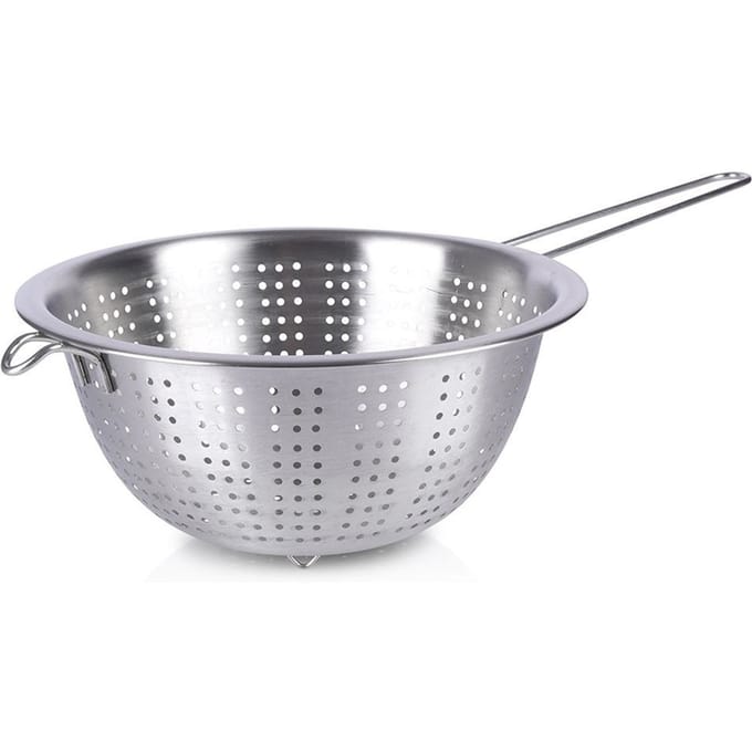 Excellent Houseware Keukenzeef - zilver - RVS - 21 cm - vergiet met steel
