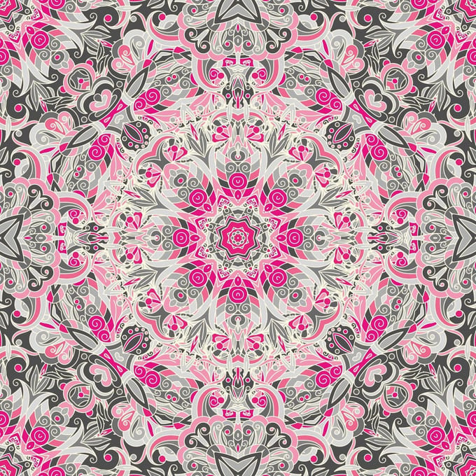 Vinyl | Vloerkleed vinyl |Pinky brain, roze bloem | 95x145 cm