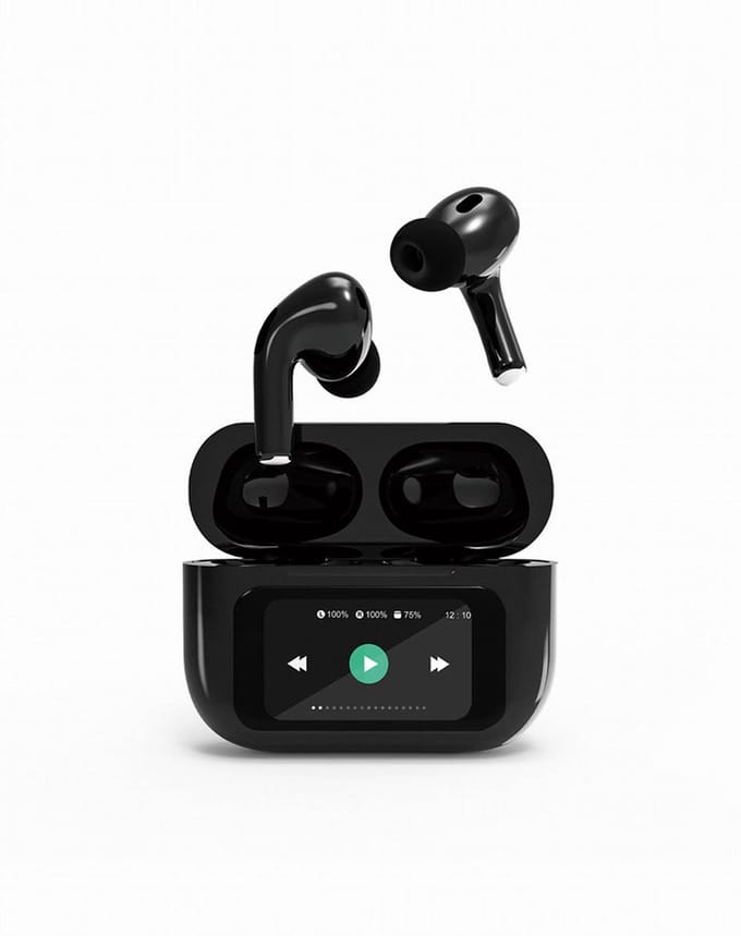 GMB-Audio TWS In-ear Oordopjes met LCD-display en Active Noise Cancelling, Zwart