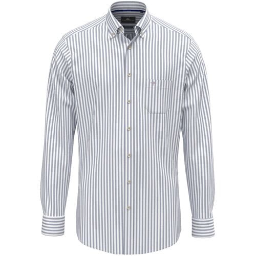Fynch-Hatton Overhemd Allover Stripe Washed Oxford Button-Down Harbor Blue / male