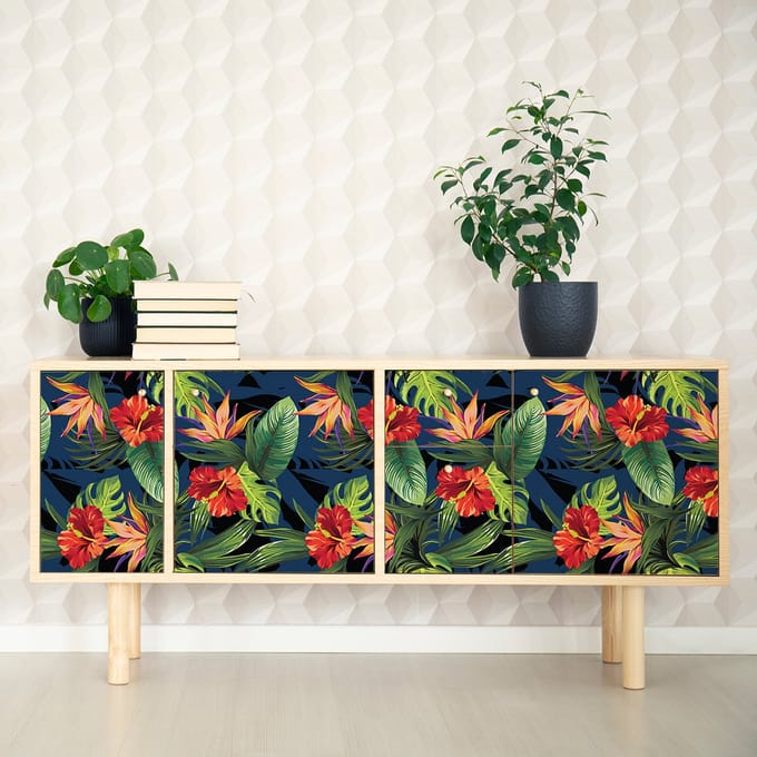 Tropische ganzo meubelsticker, 40 x 60 cm
