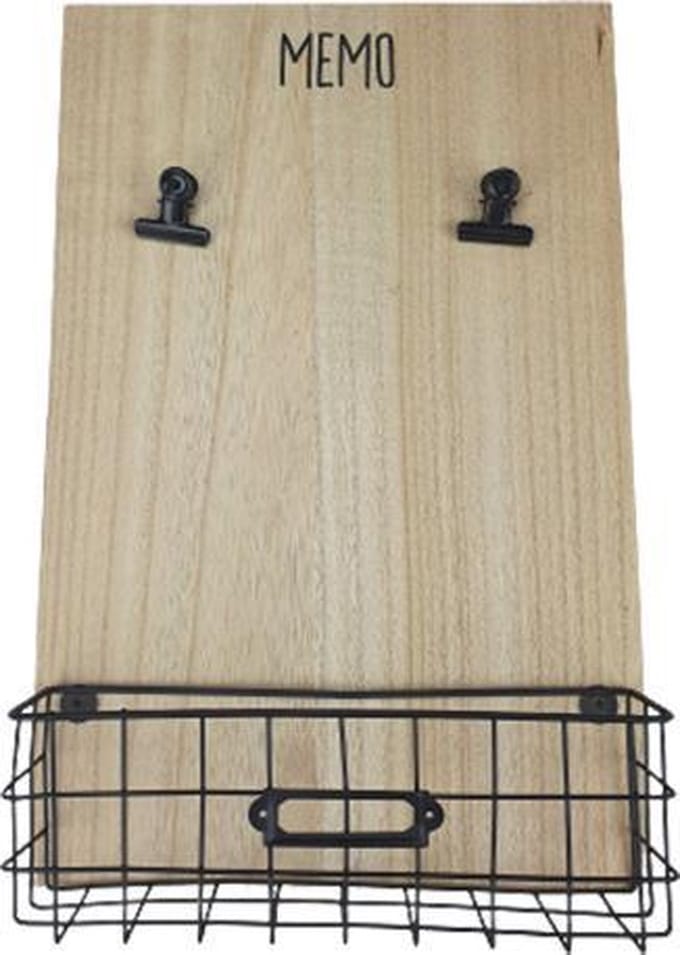 Memohouder - Zwart / Bruin - Hout - L35 x B23