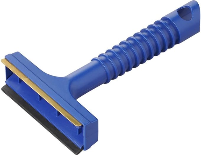 ProPlus IJskrabber met Messing Blad 17 cm – Voor Autoruiten – Rubberen Wisser 9,5 cm – Blauw
