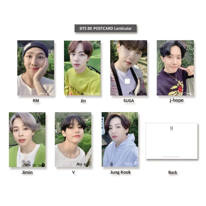 CARTE POSTALE LENTICULAIRE BTS (ÊTRE) BE JIN