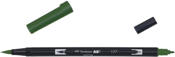 Tombow ABT Dual Brush Pen 177 dark jade - Incl. Goodie