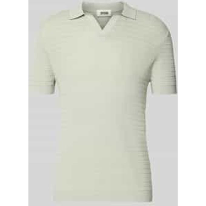 slim fit knitwear-poloshirt met structuurpatroon model 'BRAIAN'