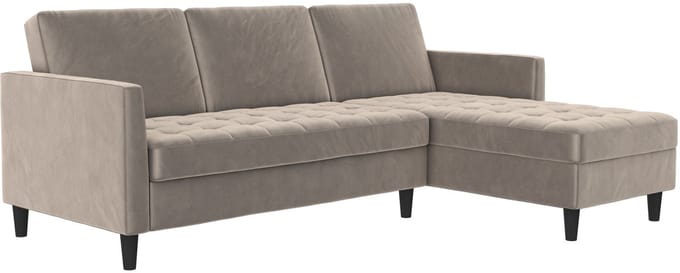 Presley-Slaapbank - Chaise Longue - Taupe Fluweel